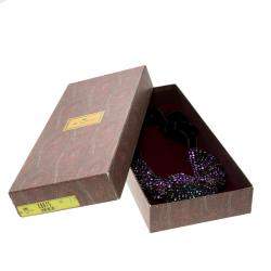مملوكة مسبقًا Etro Crystal Studded Bib Black Fabric Necklace