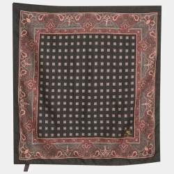 مملوكة مسبقًا Etro Black Paisley Print Wool & Silk Neckerchief