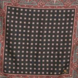 Pre Owned منديل جيب إيترو صوف وحرير بنقوش بايزلي أسود