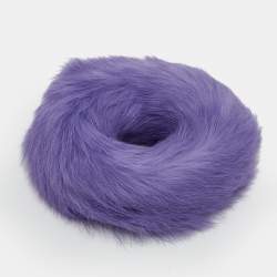 مملوكة مسبقًا Etro Purple Fur Scrunchie Hair Tie