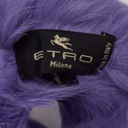 مملوكة مسبقًا Etro Purple Fur Scrunchie Hair Tie