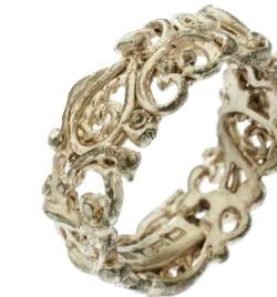 Pre Owned Etro Open-work Gold Tone Band Ring Size 55