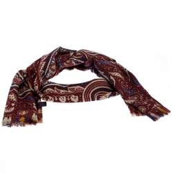Pre Owned Etro Multicolor Paisley Printed Wool and Silk Blend Scarf