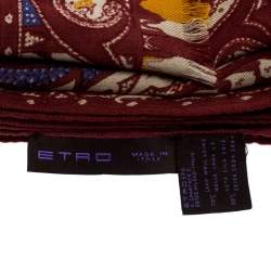 Pre Owned Etro Multicolor Paisley Printed Wool and Silk Blend Scarf