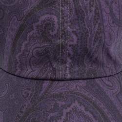 Pre Owned Etro Purple Paisley Printed Cotton Baseball Cap L