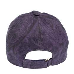 Pre Owned Etro Purple Paisley Printed Cotton Baseball Cap L