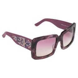 Pre Owned Etro Purple Paisley ET664S Square Sunglasses