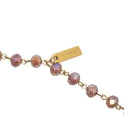 Pre Owned Etro Multicolor Beaded Paisley Print Pendant Necklace