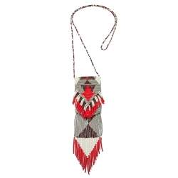 Etro Multicolor Bead Tasseled Navajo Amulet Bag Necklace