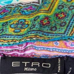 Pre Owned Etro Multicolor Paisley Printed Modal & Cashmere Stole