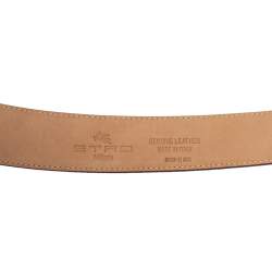 Pre Owned Etro Purple Lizard Embossed Leather Buckle Belt 80CM