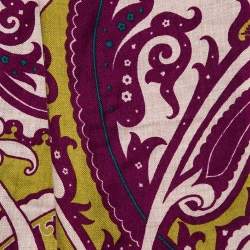 Pre Owned Etro Purple Paisley Printed Cashmere & Silk Stole