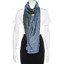 Pre Owned Etro Multicolor Paisley Print Cotton Modal Blend Shawl