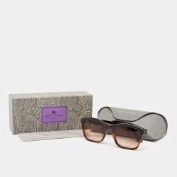 Pre Owned Etro Black/Havana Brown Gradient Brown ET653S Rectangular Sunglasses