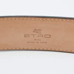 Etro Metallic Brown Leather Buckle Belt 90 CM