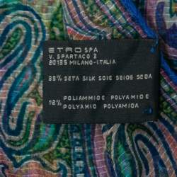 مملوكة مسبقًا Etro Blue Paisley Print Silk Stole