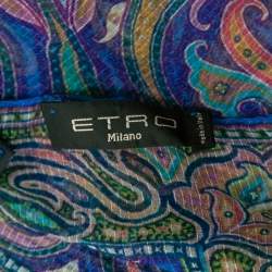 مملوكة مسبقًا Etro Blue Paisley Print Silk Stole