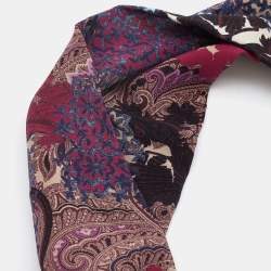 Pre Owned Etro Multicolor Printed Silk Crystal Detail Neck Infinity Scarf