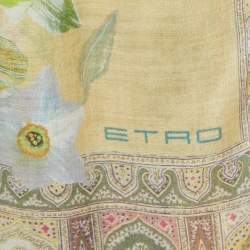 Pre Owned Etro Multicolor Floral Patterned Silk & Wool Stole