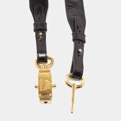 Etro Black Patent Leather Logo Plague Waist Belt 