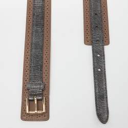 Pre Owned حزام ايترو جلد نقشة السحلية بنفسجي بإبزيم 80 سم 