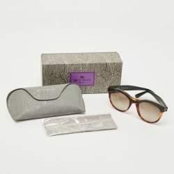 Pre Owned Etro Green/Brown Gradient ET653S Wayfarer Sunglasses
