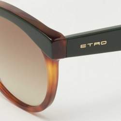 Pre Owned Etro Green/Brown Gradient ET653S Wayfarer Sunglasses