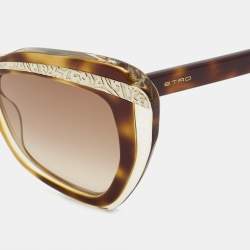 Pre Owned Etro Tortoise Brown Gradient ET645S Cat eye Sunglasses