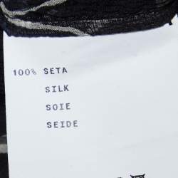 Pre Owned Etro Black Printed Silk V Neck Midi Dress S