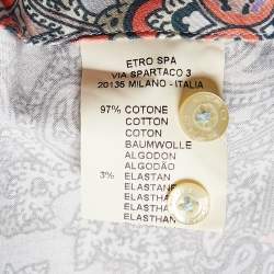 Pre Owned Etro Blue Paisley Print Cotton Buttoned Up Shirt L