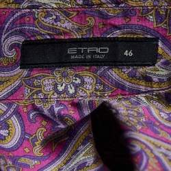 Etro Pink Paisley Print Cotton Buttoned Up Shirt L