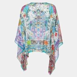 Pre Owned Etro Multicolor Printed Silk Kaftan Top (One Size)