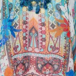 Pre Owned Etro Multicolor Printed Silk Kaftan Top (One Size)