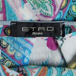 Pre Owned Etro Multicolor Printed Silk Kaftan Top (One Size)