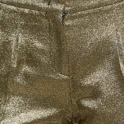 Etro Metallic Gold Lurex Silk Trousers S