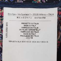Pre Owned Etro Multicolor Floral Paisley Print Silk Wide-Leg Pants M