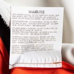 مملوكة مسبقًا فستان إيترو برتقالي بطبعة زهور كريب فضفاض مقاس كبير