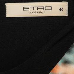 مملوكة مسبقًا فستان إيترو برتقالي بطبعة زهور كريب فضفاض مقاس كبير