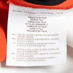 مملوكة مسبقًا فستان إيترو برتقالي بطبعة زهور كريب فضفاض مقاس كبير