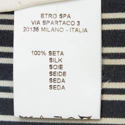 مملوكة مسبقًا Etro Black Oriental Print and Stripe Silk Shirt Dress M