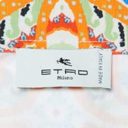 Pre Owned Etro White Printed Cotton Long Sleeve Shirt M