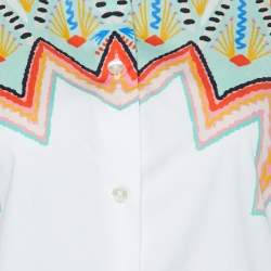 Pre Owned Etro White Printed Cotton Long Sleeve Shirt M