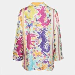 Pre Owned Etro Multicolor Printed Button Front Shirt M