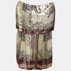 Etro Multicolor Printed Silk Blend Lurex Top L