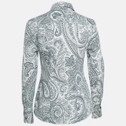 مملوكة مسبقًا Etro White Printed Cotton Long Sleeve Shirt S