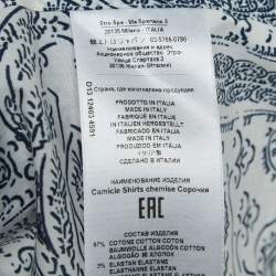 مملوكة مسبقًا Etro White Printed Cotton Long Sleeve Shirt S