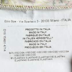 Pre Owned فستان ماكسي إيترو كريب طباعة بيزلي متعددة الألوان صغير