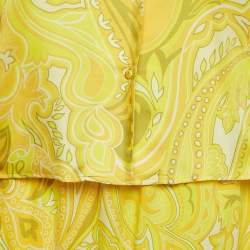 Etro Yellow Printed Silk/Cotton Shirt and Skirt Set M/L