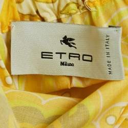Etro Yellow Printed Silk/Cotton Shirt and Skirt Set M/L