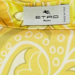 Etro Yellow Printed Silk/Cotton Shirt and Skirt Set M/L